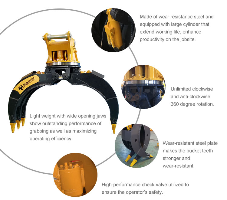 excavator hydraulic grab